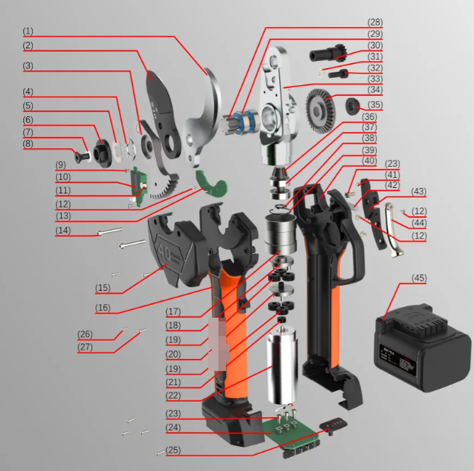 Kebtek- COMPONENTS for KT940 Electric Pruning Shear